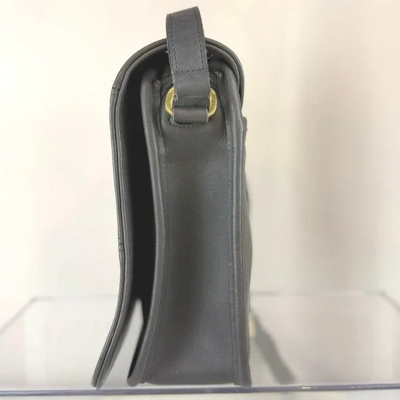 Y2K COACH Tribeca Flap Gray Leather Crossbody Shoulder Purse 9092 USA 90s Bag - Picture 9 of 10